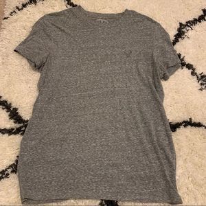 American Eagle Textured Look Gray T Shirt